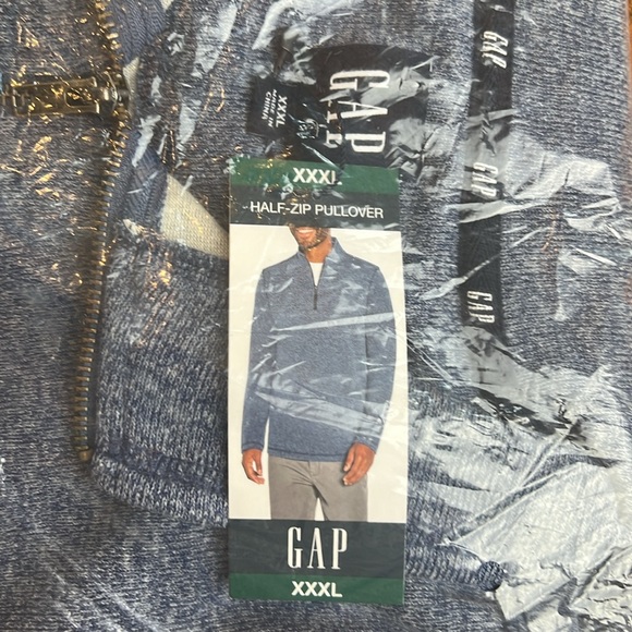 NWT GAP Indigo Blue Half Zip Pullover Sweater 3XL - Picture 12 of 14